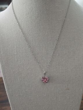 Pink Heart Pendant Necklace - Women Jewelry